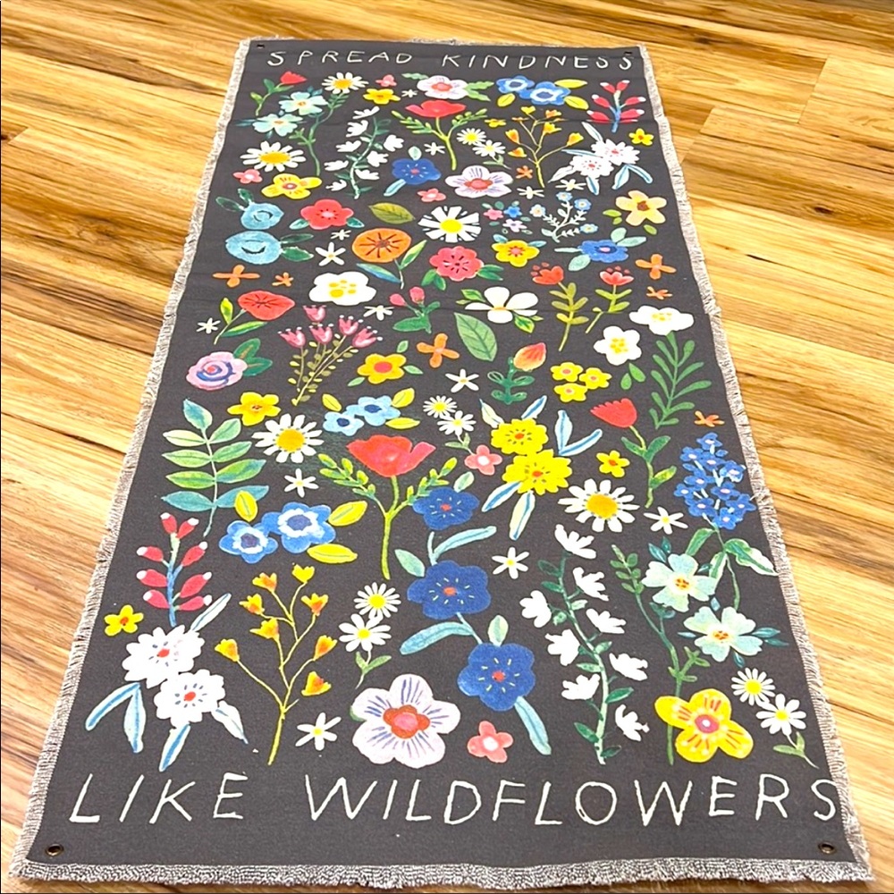 Natural Life Spread Kindness Like Wildflowers Tapestry NWOT